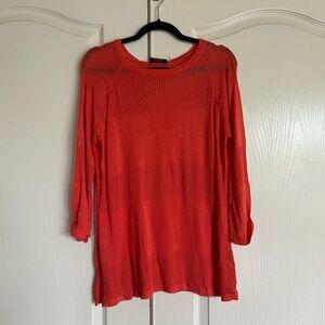 Eyn melon / orange lightweight pullover spring summer sweater size XL